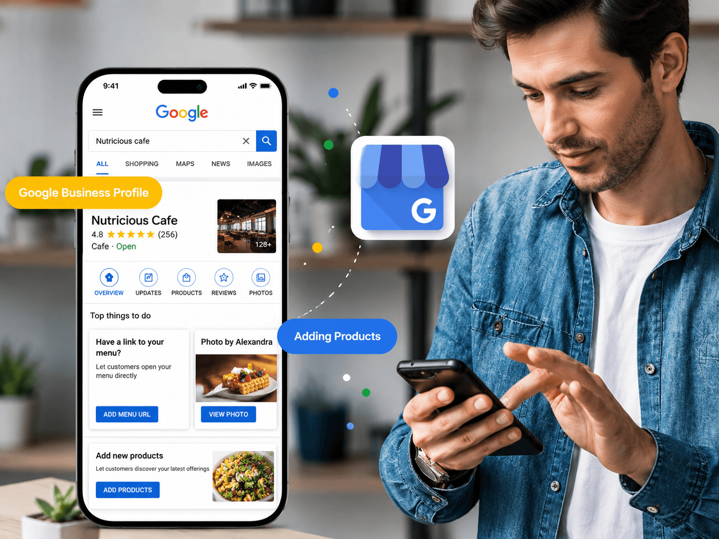 Business owner reviewing customer questions on their Google profile